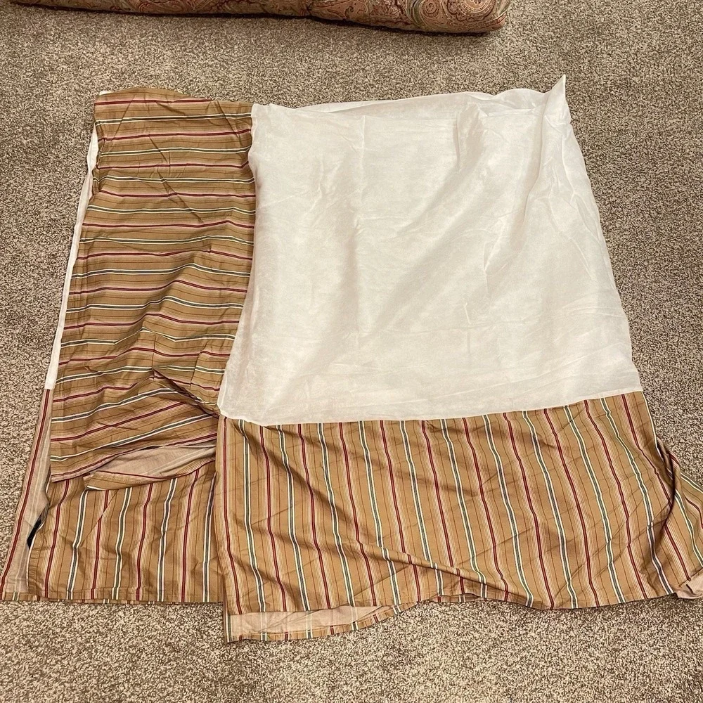 LRL Lauren Ralph Lauren Red Gold Paisley Teal Full Queen Comforter 2 Shams Skirt